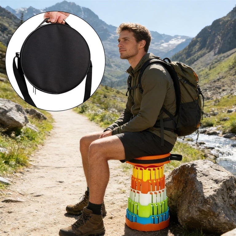 backpack compact travel stool Roptat 2 Pack Camping Stool,Portable Folding Lightweight Seat for Camping Fishing Hiking Gardening Outdoor Walking Backpacking Travelling and Beach with Carry Bag : Sports & Outdoors Quick Folding FUNDANGO Folding Tripod Stool