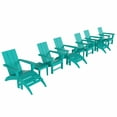 thumbnail image 4 of WestinTrends Ashore 12 Pieces Adirondack Chairs Set, All Weather Poly Lumber Adirondack Chairs with Ottoman and Side Table Patio Conversation Outdoor Furniture Set, Turquoise, 4 of 8