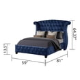 thumbnail image 3 of Matrix Furniture Sophia Crystal Tufted Full Bed Made with Wood in Blue, 3 of 4