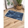 thumbnail image 3 of Navy Blue Marble Bath Rug 2x3ft Woven Bathroom Entryway Runner Rug,Abstract Modern Golden Geometric Washable Living Room Hallway Bedroom Kitchen Carpet with Tassels,Indoor Outdoor Throw Doormat, 3 of 5