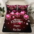 thumbnail image 2 of Manfei Cartoon Snowflake Tree Full Size Sheets, Happy New Year Bed Sheets, Pink Christmas Ball Sheet Sets, Super Cozy Room Decor, 4-Piece, 2 of 7