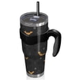 thumbnail image 2 of 40oz Tumbler,Halloween Bats and Stars Pattern Insulated Tumblers with Removable Handle,Stainless Steel Double Vacuum Coffee Tumbler Cup with Straw for Home,Office,Travel,Party, 2 of 5