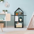 thumbnail image 5 of 3th Floor Corner Bookshelf 35.4inch tall N-shaped bookcase Open Etagere Bookcase Freestanding Wood Grain Bookcase Streamlined Bookcase Industrial Storage Bookcase Suitable for living room, home, 5 of 9