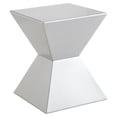 thumbnail image 1 of Sunpan Rocco Table de Chevet Moderne en Fibre de Verre Haute Brillance de 13.5" en Argent, 1 of 4