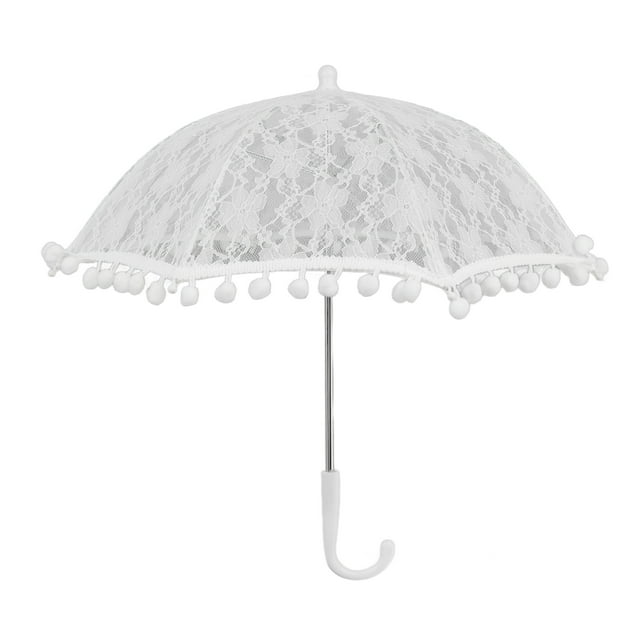 Paraguas de encaje blanco, sombrilla de encaje vintage para bodas, novias, niños, fotos de disfraces, paraguas de encaje para accesorios de fotografía 51322 G