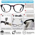 thumbnail image 7 of MARE AZZURO 2.25 Reading Glasses Women Trendy Round Readers 100 125 150 175 200 225 250 275 300 350 400 500 600 (Black Floral, 2.25) with Spring Hinge, Composite Lens, 7 of 7
