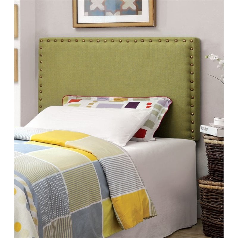 Furniture of America Fabric Upholstered Twin Headboard in Green