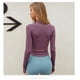thumbnail image 4 of SUOTF-Camisa de manga larga de Yoga para mujer, ropa deportiva cálida con cremallera para gimnasio, abrigos para correr, Invierno, 4 of 4