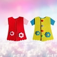 thumbnail image 2 of 2PCS DIY Nonwovens Button Zipper Toy Funny Clothes Button Zipper Toy Early Educational Clothing Button Zipper Toy Cartoon Clothes Button Zipper Toy for Kids Playing (Red+Yellow), 2 of 8