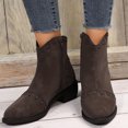 thumbnail image 2 of NECHOLOGY Botas Mujer Adulto Femenino Zapatos Botines de mujer Retro Simple Color Sólido Cómodo Tacón Grueso Media Punta Puntiaguda Botas Occidentales De Tamaño Botas (Coffee, 7.5), 2 of 6