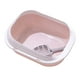 thumbnail image 5 of Bandeja de arena para gatos, bandeja de arena para mascotas con parte abierta, orinal para gatitos a prueba de salpicaduras de lado alto, ino rosa, 5 of 8