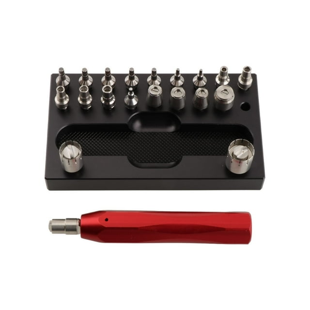 Juego de Herramientas para quitar tubos de corona de reloj, Kit de herramientas de relojero resistente con mango para abridor de reloj de pulsera de a