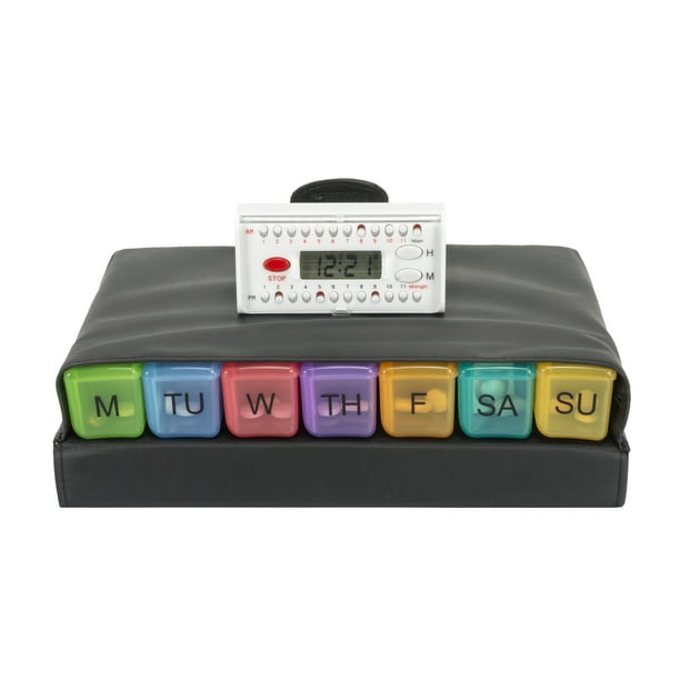 epill Large 7 x 5 Weekly Pill Organizer with 6 Alarm Reminder