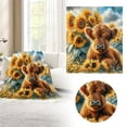 thumbnail image 2 of Hearth & Gear Cow & Sunflower Flannel Blanket Soft Cozy Throw For Couch Bed Or Outdoor Picnics Thick Blankets Size Thermal Blanket Full Size Blanket for Sofa Living Room Blankets Throw Blanket Blanket, 2 of 6