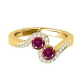 thumbnail image 2 of Aonejewelry 1.10 Ct Two Stone Ruby and Diamond Ring 14K Yellow Gold, 2 of 4