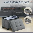 thumbnail image 6 of Ornavo Home Storage Ottoman Small Rectangle Ottoman with Legs, Foot Rest Stool Seat, Load up to 600 LB, for Living Room, Bedroom, Home Office, Dorm - 12 x 16 x 12, Gray, 6 of 7