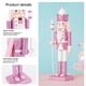 thumbnail image 5 of Figurita de soldado Cascanueces de madera de 30CM, marioneta, soldado con purpurina rosa, muñeco de juguete, adorno artesanal, decoración navideña para el hogar y la Oficina, 5 of 5