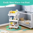 thumbnail image 4 of 3 Tier Rolling Cart with Drawer, White Multifunctional Storage Organizer for Bathroom, Kitchen, Office, 4 of 6