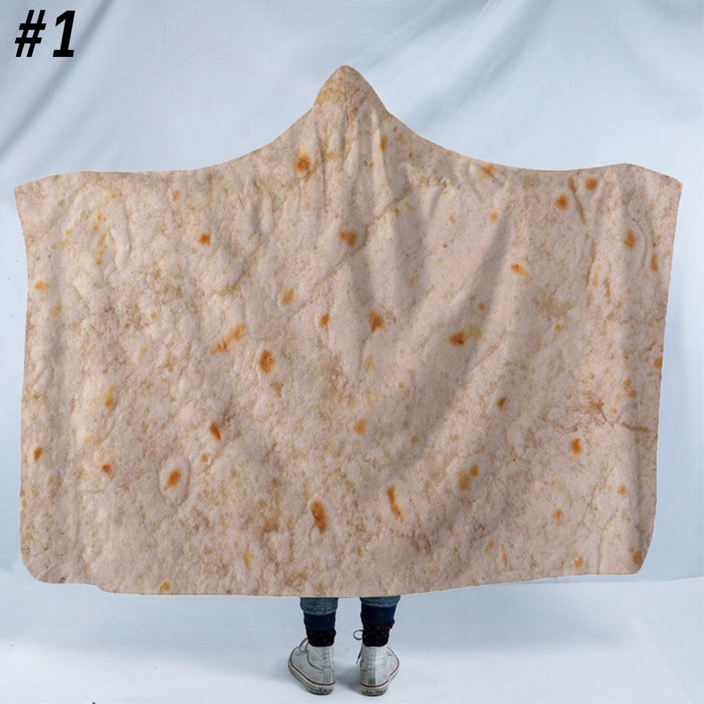 Tortilla Blanket Hoodie Wearable Burrito Blankets Tortilla Texture Soft