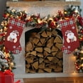 thumbnail image 3 of Festive Knitted Stocking Hanger for Holiday Mantle Fireplace Decorative Pouch Christmas Display, 3 of 6