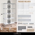 thumbnail image 2 of CAPHAUS NSF Adjustable Shelves Metal Wire Shelving Unit w/ Liners, Kitchen Storage Shelving, Metal Steel Storage Shelving, Garage Shelving Storage Organizer, Utility Shelf, 5-Tier W/ Wheels, Silver, 2 of 8