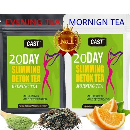 Detoxification Slimming Tea Fit Morning And Night Herbal Weight Loss Tea 20 Day Natural Weight Loss, Body Cleanse and Appetite Control Tea