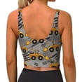 thumbnail image 4 of Uemuo Retro Excavator Pattern Women's Sports Bra - High Impact Support, Breathable, and Comfortable Athletic Bra for Running, Yoga, and Workouts, 4 of 9