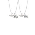 thumbnail image 2 of Delight Jewelry Silvertone Volleyball Mom Mother & Daughter Heart Necklaces (Set of 2), 19"+2", 2 of 4