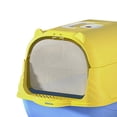 thumbnail image 4 of Hooded Cat Litter Box Litter Pan Large Space Enclosed and Covered Cat Toilet Yellow Blue, 4 of 9