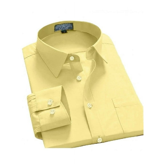 Men's Regular Fit Long Sleeve Button Down Dress Shirt
