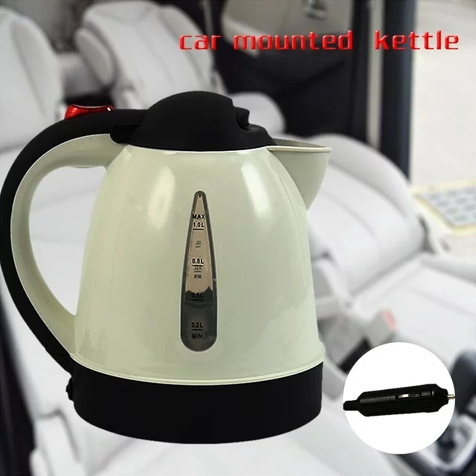 Huayishang Cooking Utensils Portable Car Electric Kettle Road Trip Travel 12V 1000Ml Travel Heating Water Bottle for Tea Coffee Making Auto Shut Off, Kitchen Essentials Clearance Sale