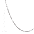 thumbnail image 4 of Women's Welry 1.35mm Sparkling Singapore Chain Necklace in 14kt White Gold, 18", 4 of 4