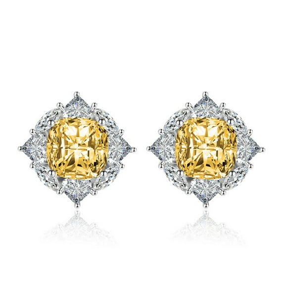 Diamond Earrings for Women S925 Silver Needle Mozzarella Earrings Female Geometric Diamond Jewelry for Her Birthday Christmas Gift