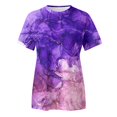 thumbnail image 4 of T-Shirts Grande Taille pour Femmes Printemps Été Imprimé Coloré Manches Courtes Col Rond T-Shirt Haut T-Shirts pour Femmes Rose Vif TG, 4 of 4