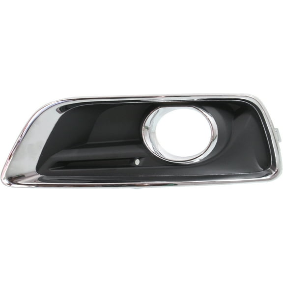 Fog Light Trim Compatible with 2013-2015 Chevrolet Malibu 2016 Limited Front, Left Driver Black and Chrome