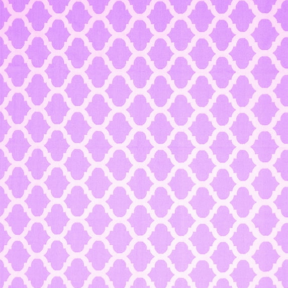 Ahgly Company Indoor Square Trellis Pink Modern Area Rugs, 4' Square