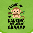 thumbnail image 4 of Inktastic Monkey I Love Hanging out with My Grammy Boys or Girls Baby Bib, 4 of 4