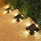 thumbnail image 5 of Paquete de 4 luces de pared solares, lámparas de jardín LED impermeables para exteriores, iluminación decorativa blanca cálida para el hogar, el patio, el patio: iluminación hacia arriba y hacia, 5 of 7