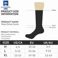 thumbnail image 6 of Mens Dress Socks 6 Pairs Combed Cotton Classic Solid & Patterned Crew Socks Soft Calf Socks-Navy blue, 6 of 6