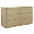 thumbnail image 2 of Mirae 6-Drawer Curved Dresser in Brushed Light Oak, 2 of 8