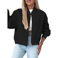 thumbnail image 2 of Womens Jackets Spring Fashion Cute Jacquard Coats Zip Up Jackets Dressy Casual Black XXL, 2 of 9