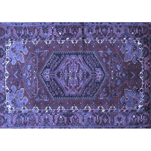 Ahgly Company Indoor Rectangle Persian Blue Traditional Area Rugs, 7' x 10'