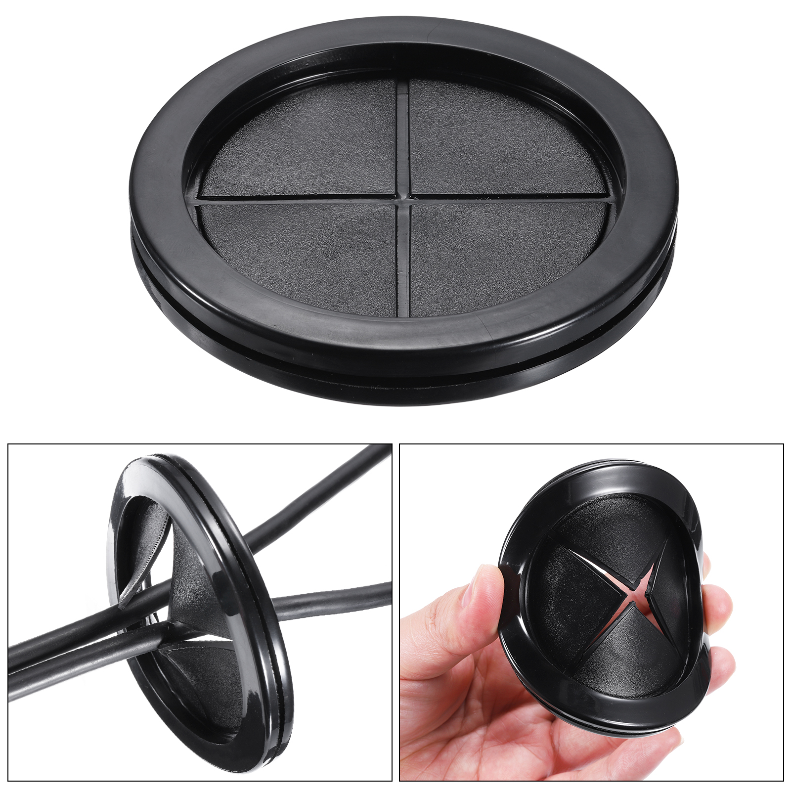 Rubber Grommet Round Double-Sided Mount Dia 90 mm ID 80 mm for Wire Protection Pack of 8