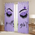 thumbnail image 2 of Homewish Chic Sparking Print Black Out Curtains,Kawaii Pretty Girl Curtains Pack of 2 (42x63 Each),Purple Black Bedroom Curtains For Men Women,Microfiber Bedroom Decor, 2 of 6