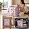 thumbnail image 5 of Large Non-Woven Quilt Storage Bag Style Foldable Clothes Bedding Organizer Box Bin 20x20x16 Inches Thick Moving Storage Tote, 5 of 6