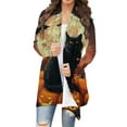 thumbnail image 2 of Kilaqueen Halloween Cardigan for Women Casual Spooky Pumpkin Pattern Sweater Tops Stretchy Long Sleeve Oversized Cardigan Fall Outwear Over Coats, 2 of 6