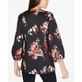 thumbnail image 2 of ALFANI Womens Black Floral Blazer Jacket S, 2 of 4