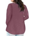 thumbnail image 3 of STETMN Plus Size V Neck Top for Women Loose Long Sleeve Shirt Lightweight Going Out T-Shirt, 3 of 5