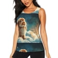thumbnail image 1 of Fotbe Starry Sky Cloud Cute Rabbit Blusas Sin Mangas para Mujer – Estilo Casual, Corte Suelto, Slim-Fit, Cuello Redondo Deportivo, Tops de Verano para Gimnasio y Yoga-Large, 1 of 7