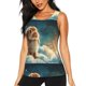 thumbnail image 1 of Fotbe Starry Sky Cloud Cute Rabbit Blusas Sin Mangas para Mujer – Estilo Casual, Corte Suelto, Slim-Fit, Cuello Redondo Deportivo, Tops de Verano para Gimnasio y Yoga-Large, 1 of 7